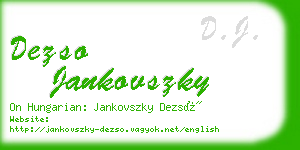 dezso jankovszky business card